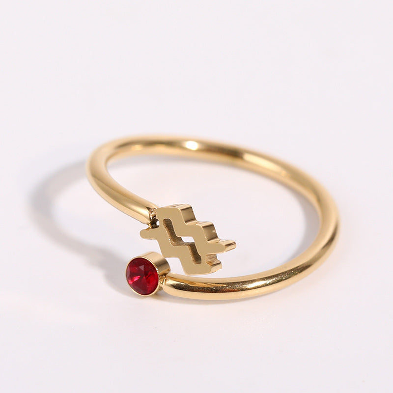 Zodiac Ring - Adjustable with Birthstone