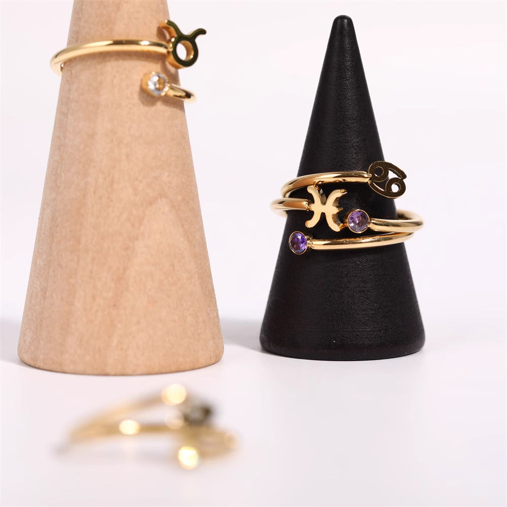 Zodiac Ring - Adjustable with Birthstone