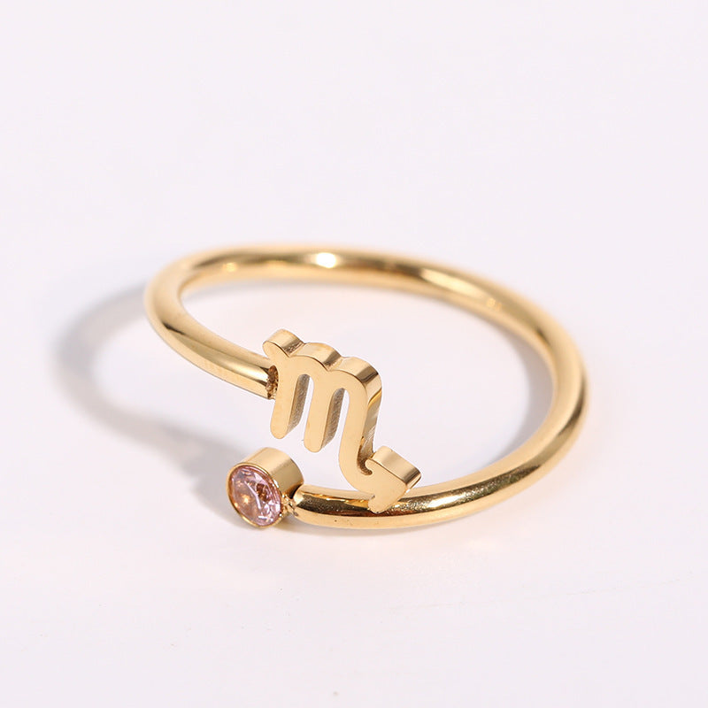 Zodiac Ring - Adjustable with Birthstone