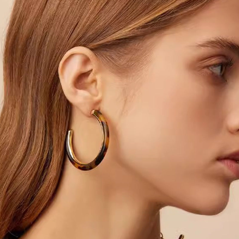Tortoiseshell Leopard Hoop Earrings