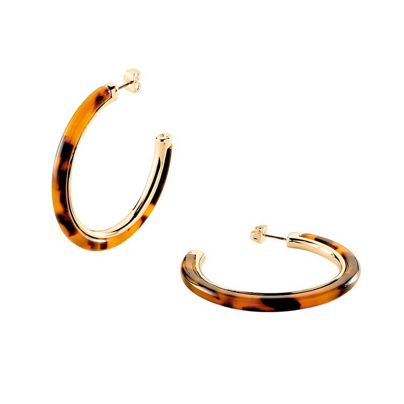 Tortoiseshell Leopard Hoop Earrings