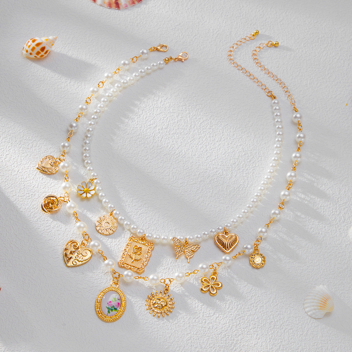 Pearls & Shells: Coastal Charm Necklace