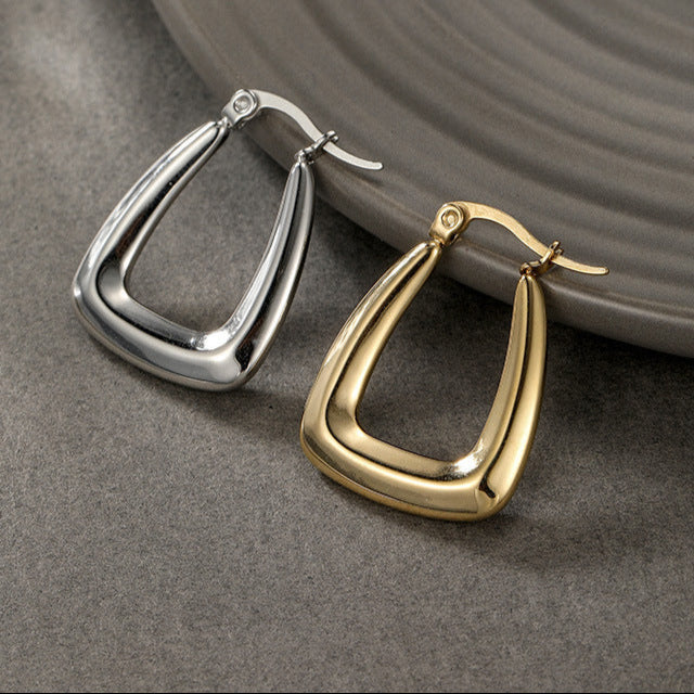 Sculpted Elegance: Niche Geometric Earrings