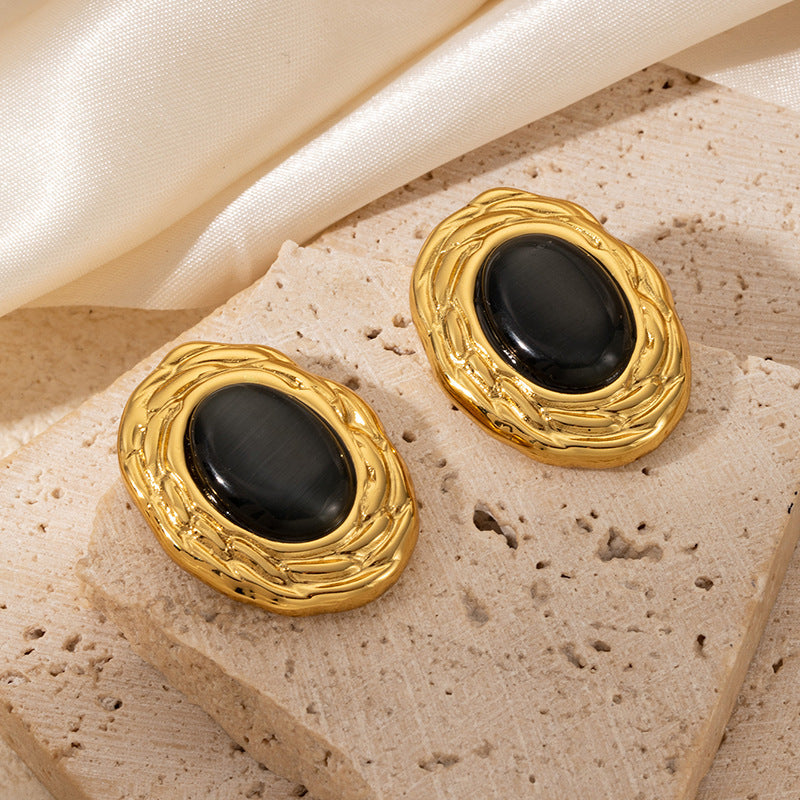 Paris Stripe Luxe Studs