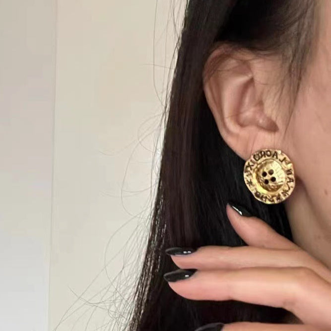 Hand-Painted Vintage Palace Round Ear Clips