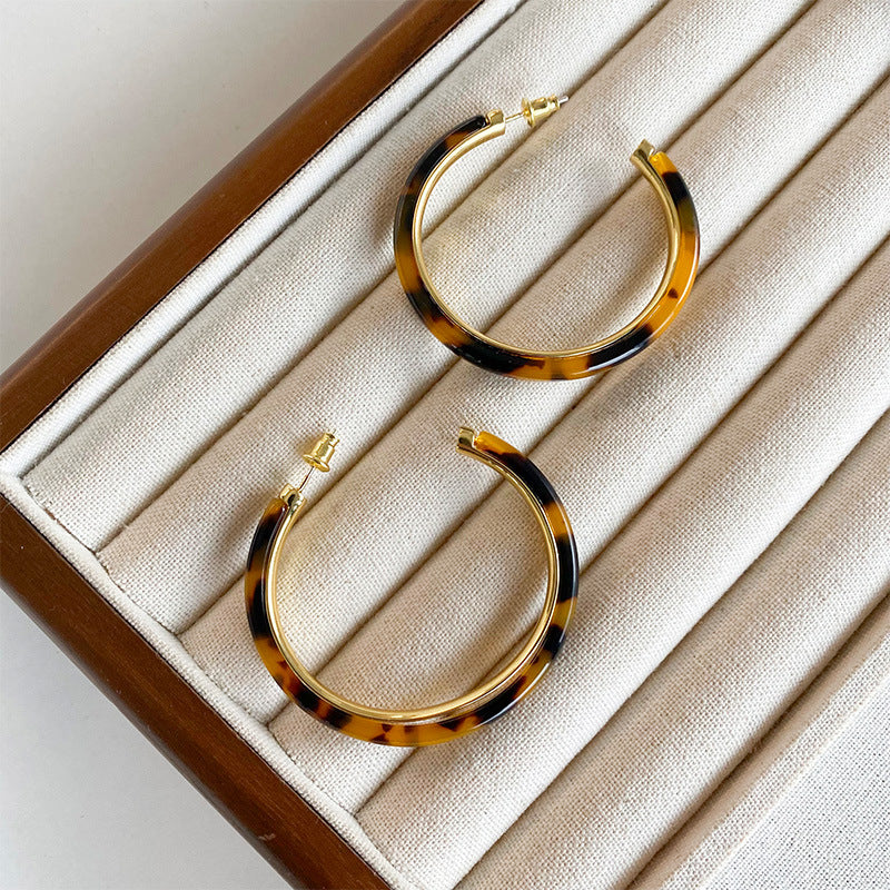 Tortoiseshell Leopard Hoop Earrings