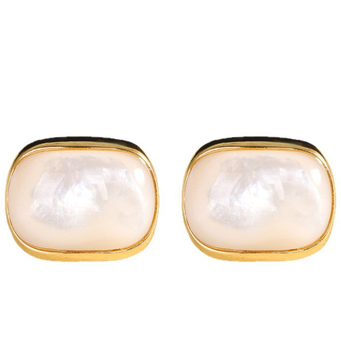 S925 Geometric Shell Earrings