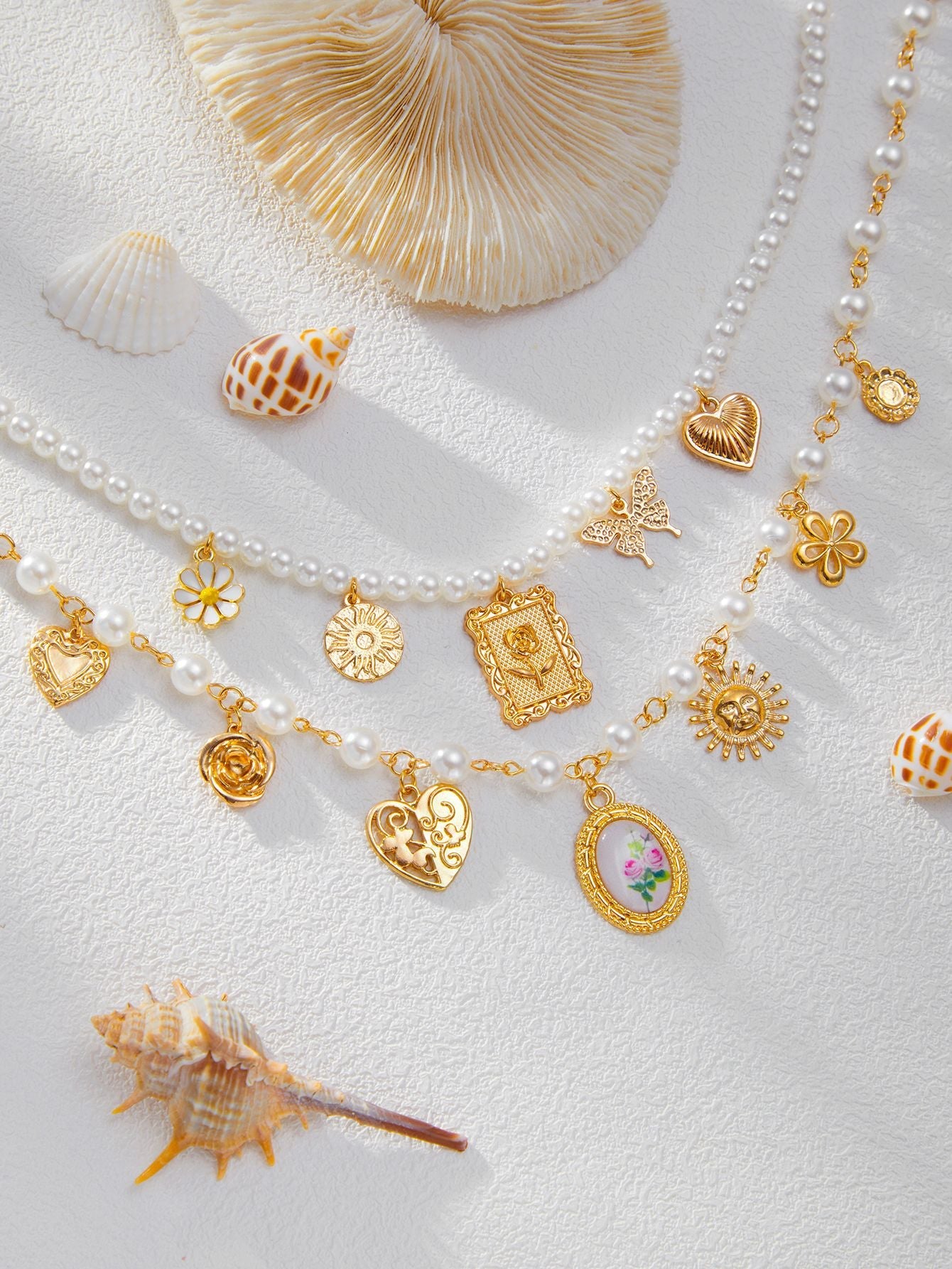 Pearls & Shells: Coastal Charm Necklace