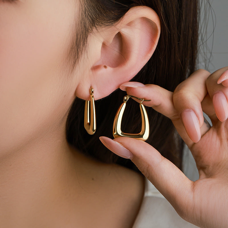 Sculpted Elegance: Niche Geometric Earrings